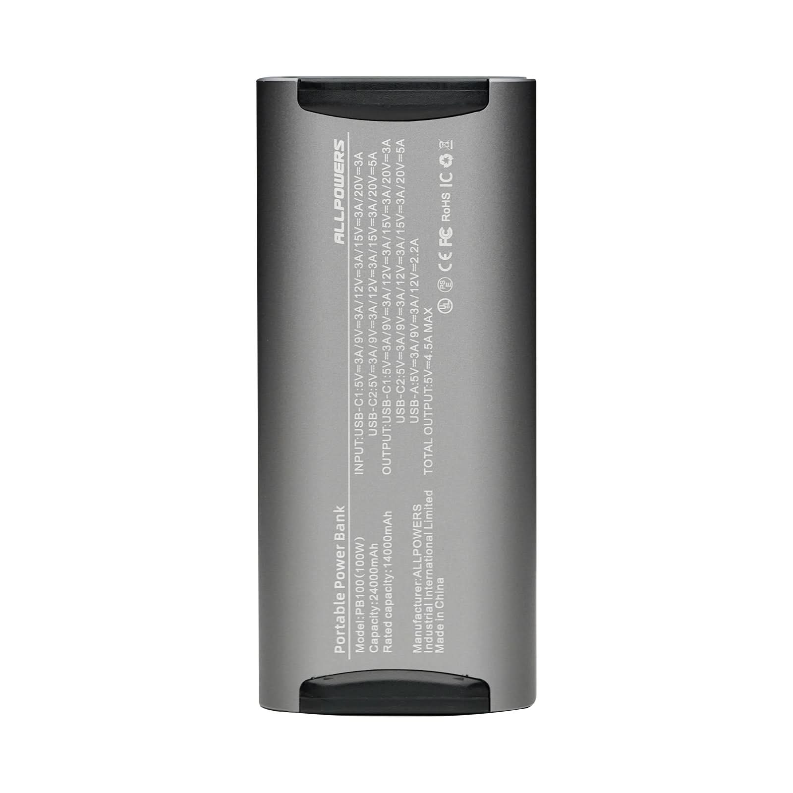 ALLPOWERS PB100 draagbare powerbank 100W 24000mAh met SP001 5V 21W zonnepaneel