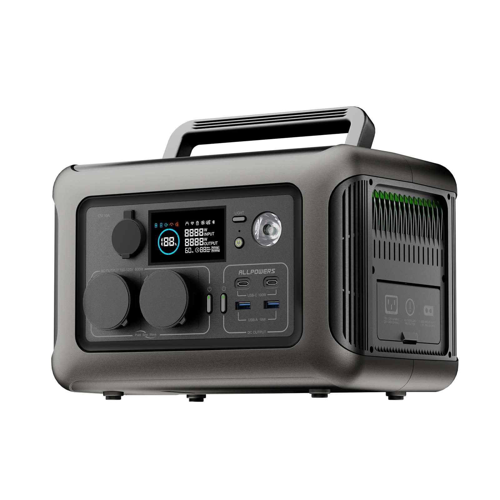 ALLPOWERS R600 Draagbaar Energiestation 600W 299Wh LiFeP04 Accu