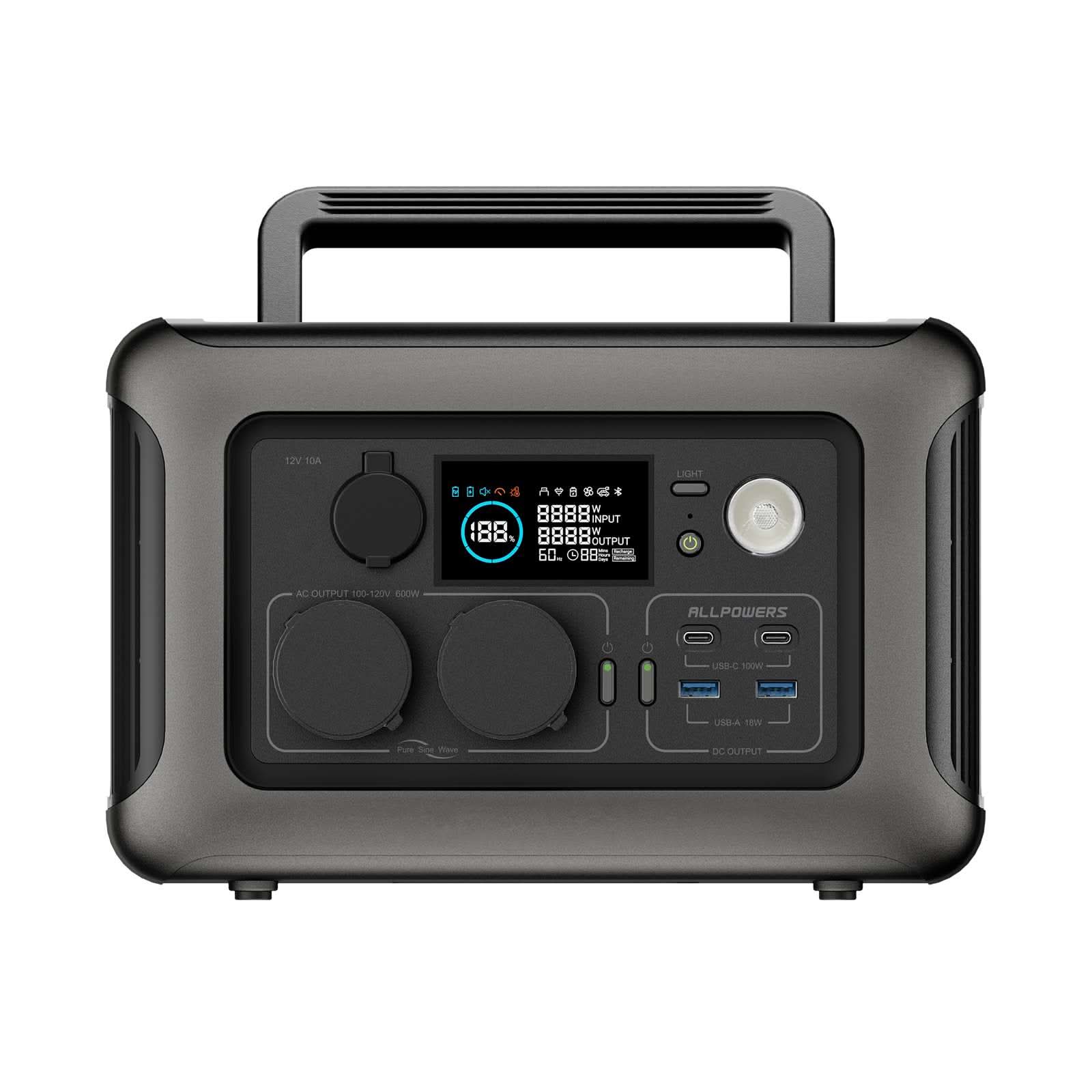 ALLPOWERS R600 Draagbaar Energiestation 600W 299Wh LiFeP04 Accu