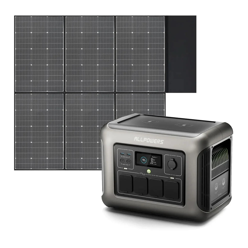 ALLPOWERS Zonnegeneratorset 1800W (R1500 + SP039 600W zonnepaneel)