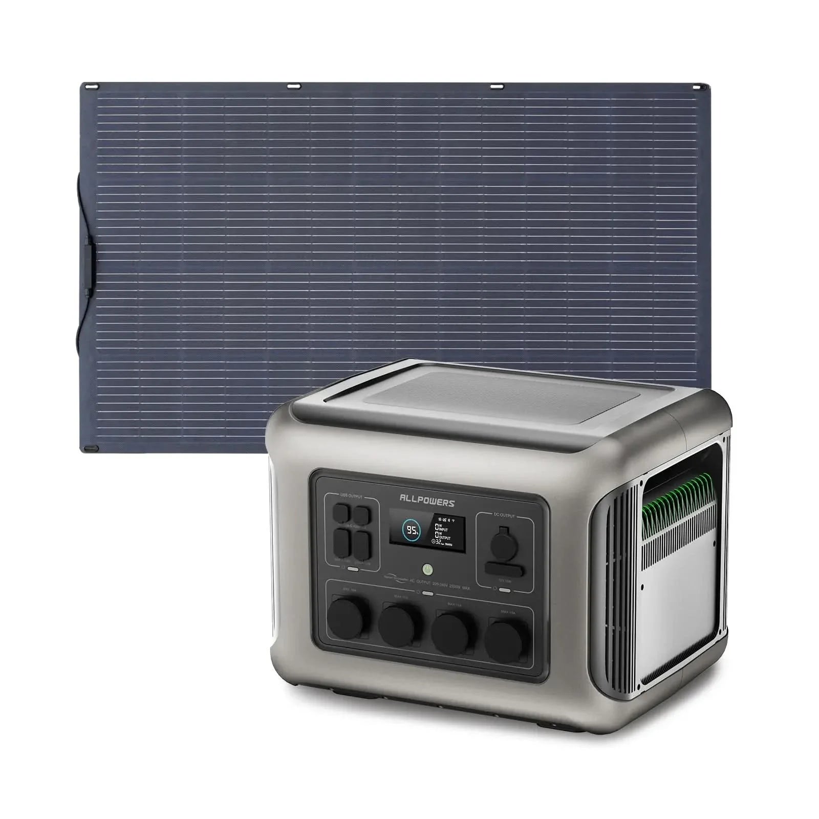 ALLPOWERS Zonnegeneratorset 2500W (R2500-V2 + SF200 200W flexibel zonnepaneel)