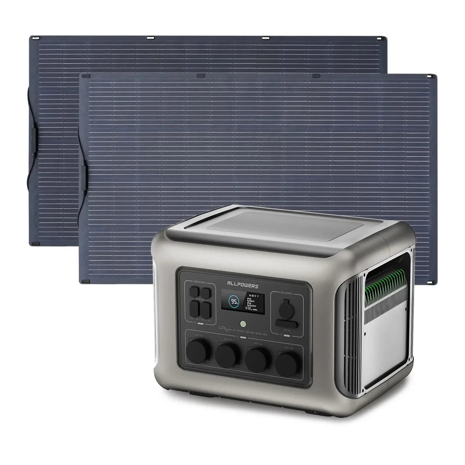 ALLPOWERS Zonnegeneratorset 2500W (R2500-V2 + SF200 200W flexibel zonnepaneel)