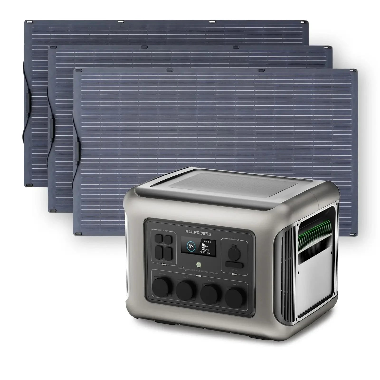 ALLPOWERS Zonnegeneratorset 2500W (R2500-V2 + SF200 200W flexibel zonnepaneel)