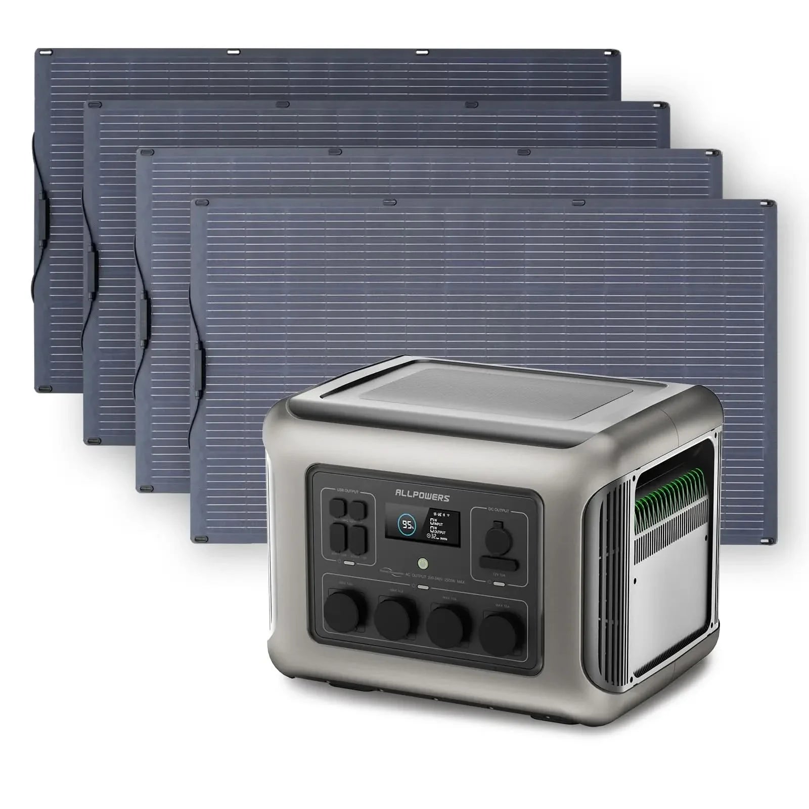 ALLPOWERS Zonnegeneratorset 2500W (R2500-V2 + SF200 200W flexibel zonnepaneel)