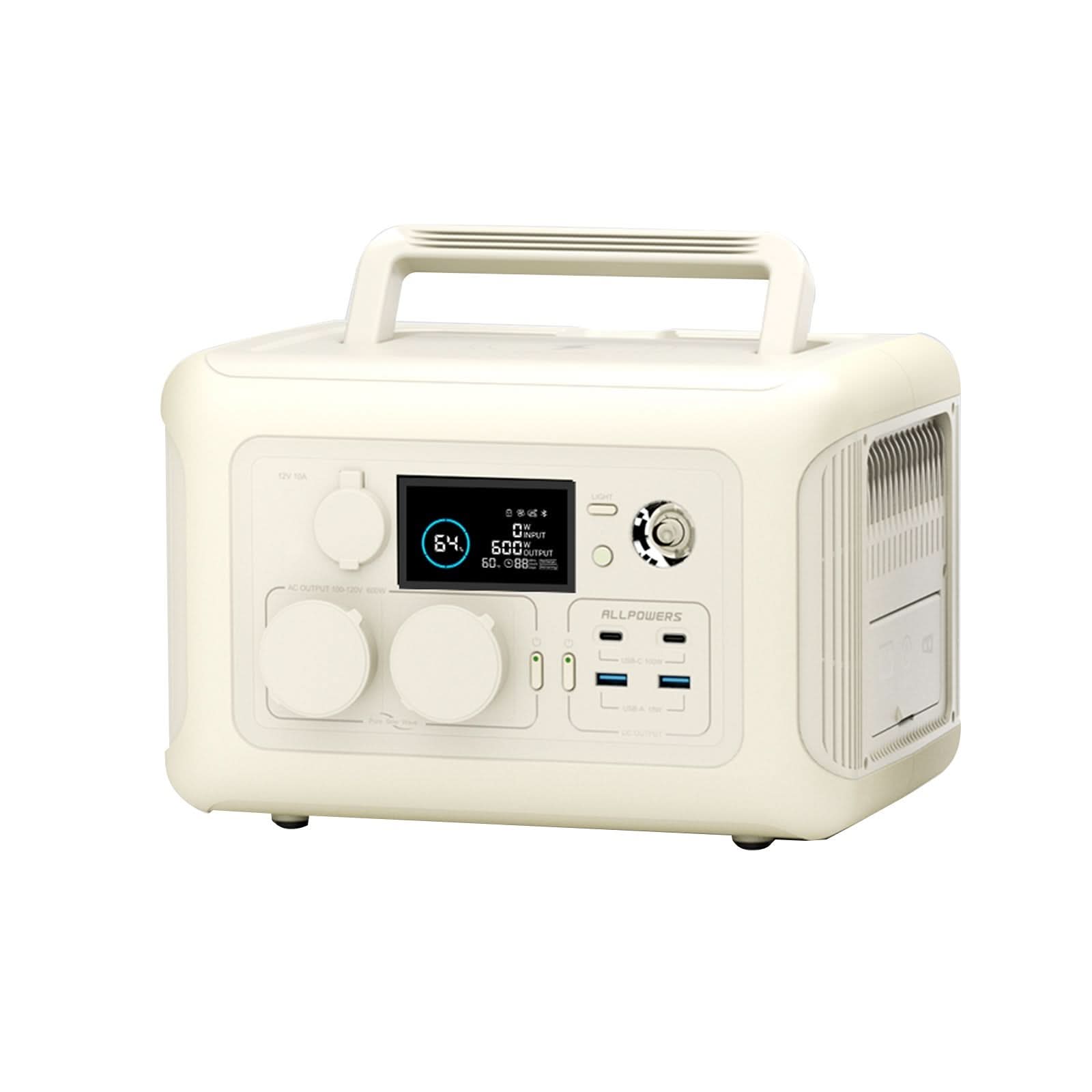 ALLPOWERS R600 Beige Draagbaar Energiestation 600W 299Wh LiFeP04 Accu