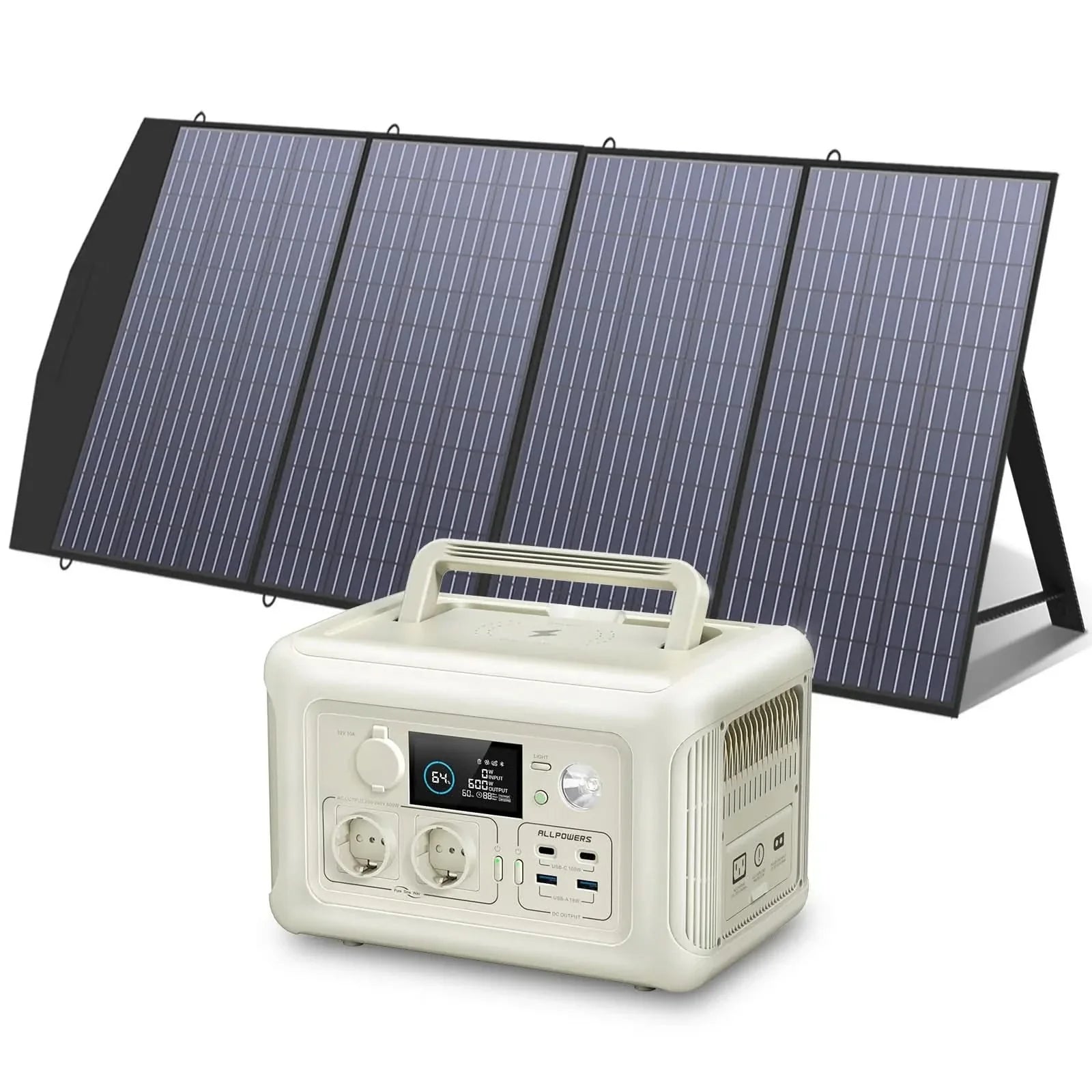 ALLPOWERS Zonnegeneratorset 600W (R600 + SP033 200W zonnepaneel)