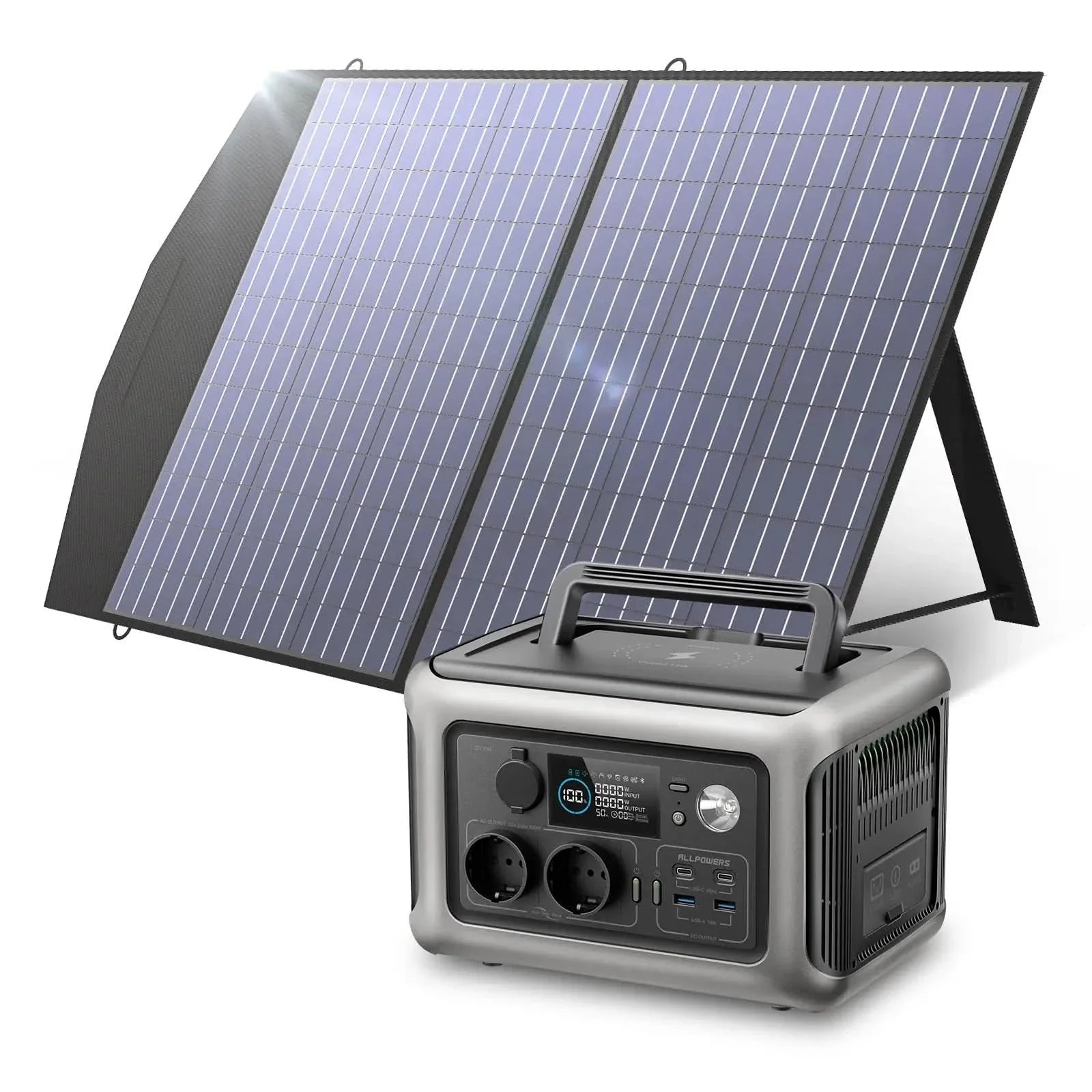 ALLPOWERS Zonnegeneratorkit 600W (R600 + SP027 100W Zonnepaneel)