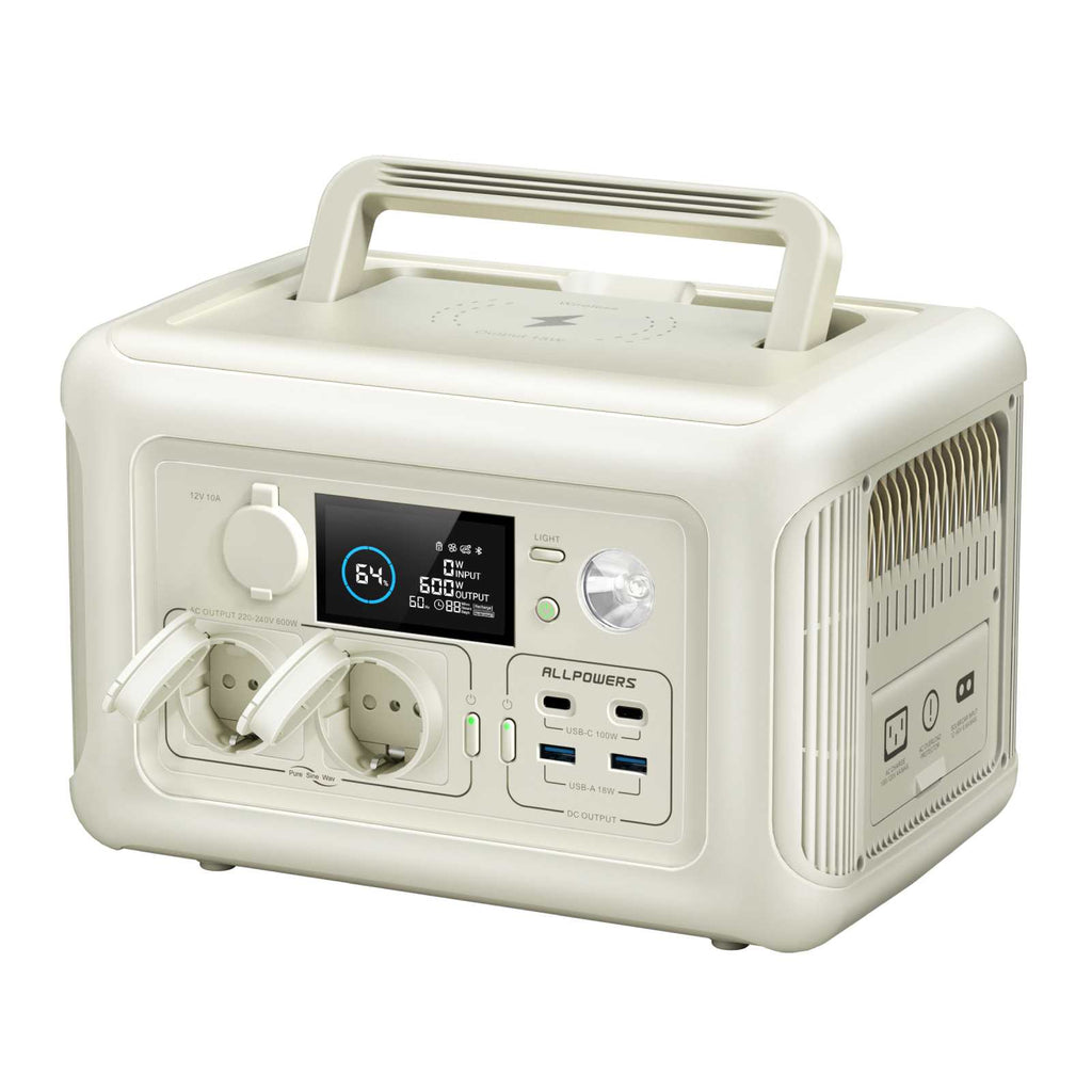 ALLPOWERS R600 Beige Draagbaar Energiestation 600W 299Wh LiFeP04 Accu