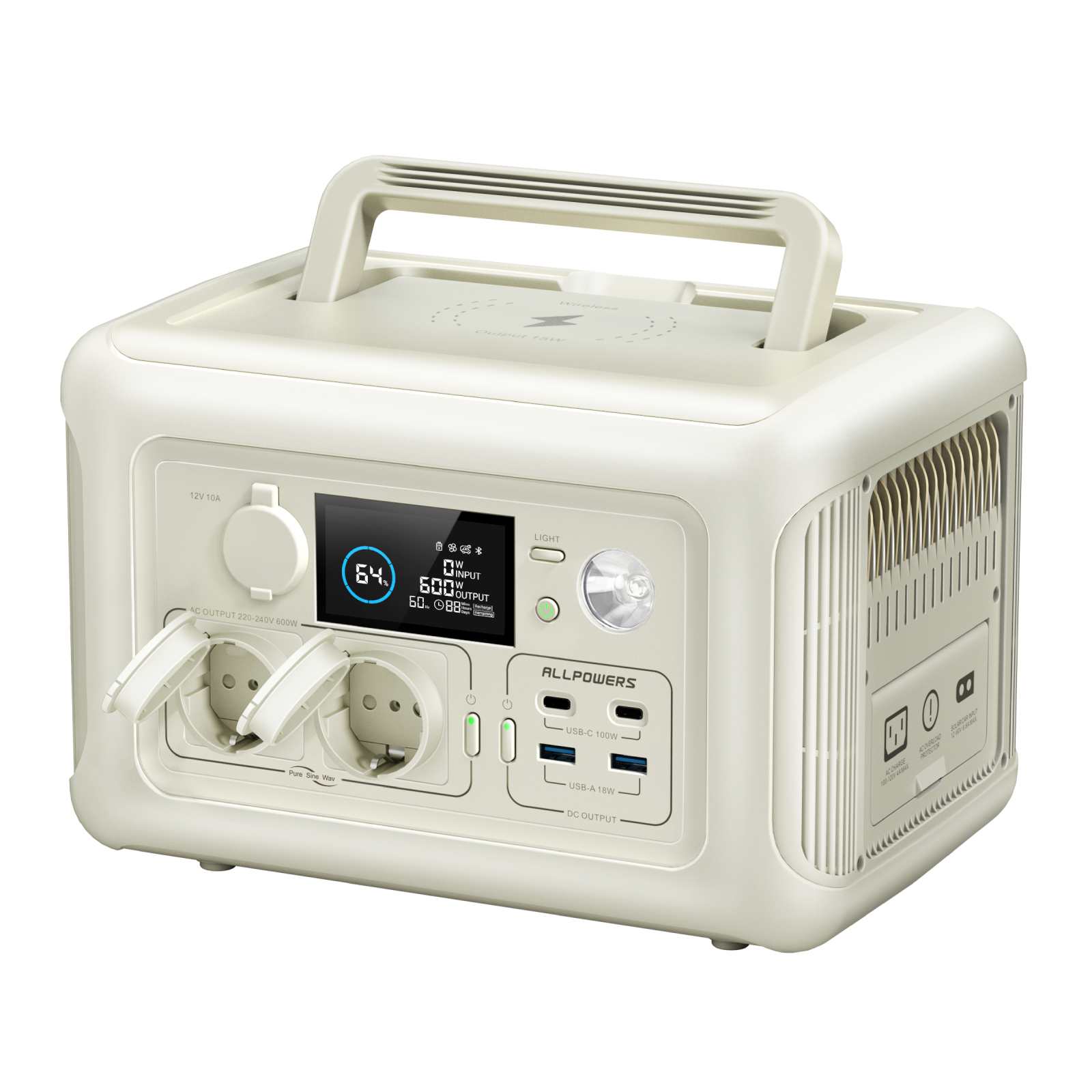 ALLPOWERS R600 Draagbaar Energiestation 600W 299Wh LiFeP04 Accu