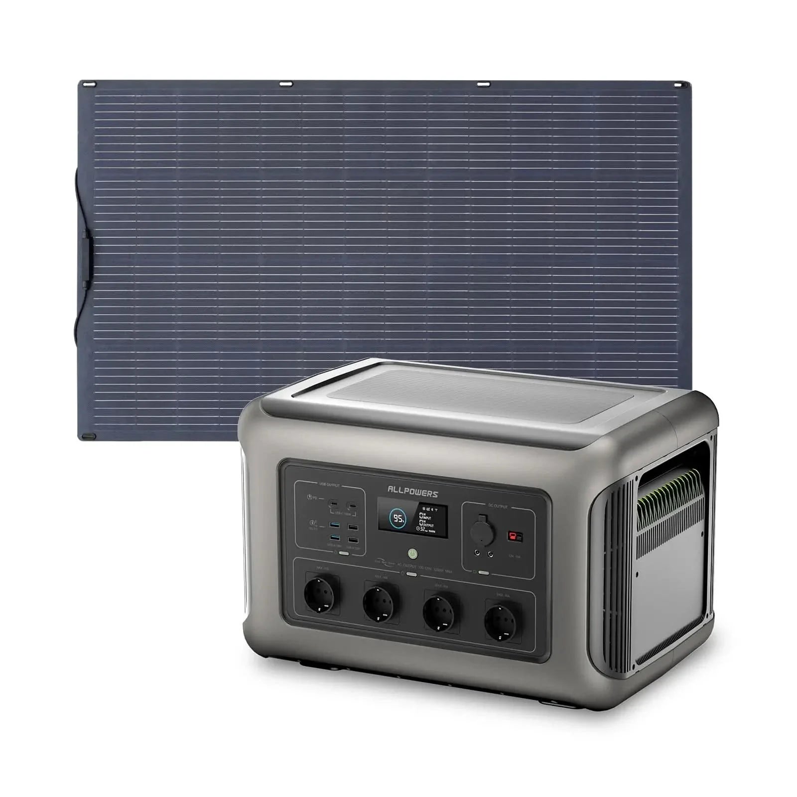 ALLPOWERS Zonnegeneratorset 3500W (R3500 + SF200 200W flexibel zonnepaneel)